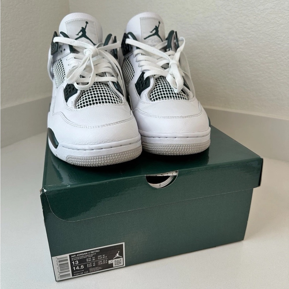 Air Jordan 4 Retro White/Oxidized Green Men’s Size 13